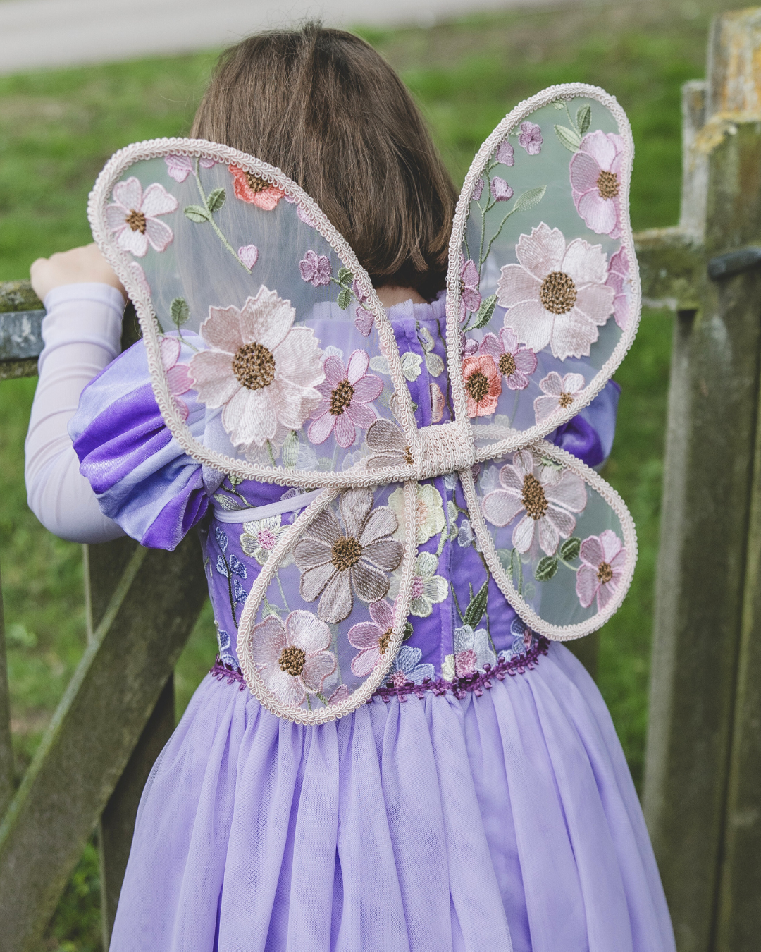 pink and purple embroidered fairy wings