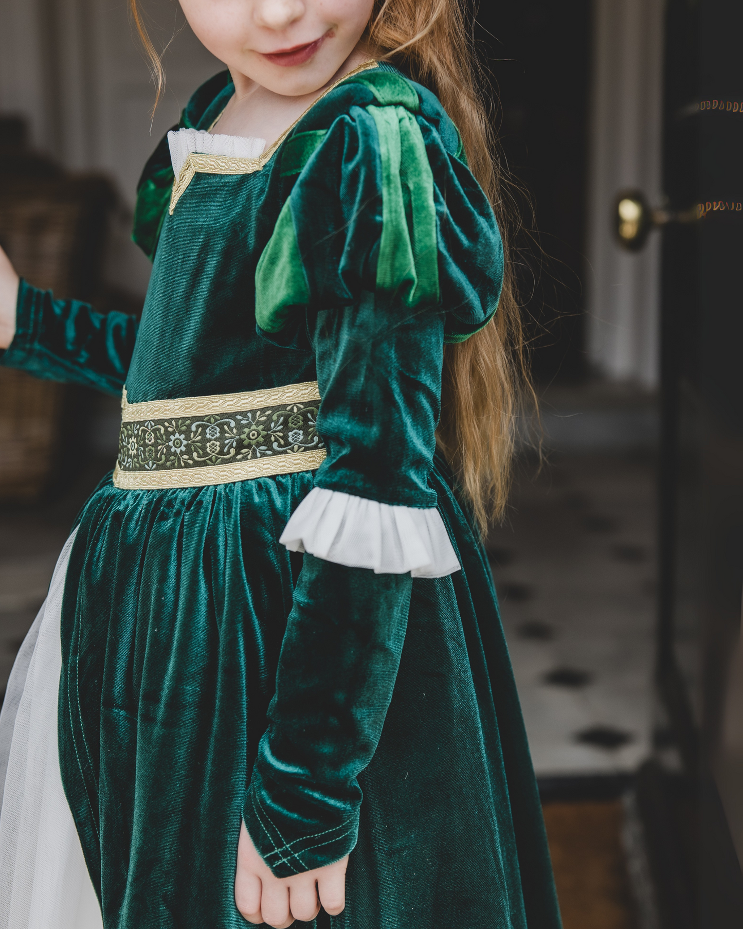 Luxury green velvet princess dress
