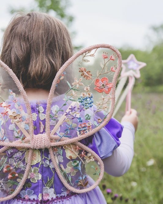 embroidery flower fairy wings  with floral detailing
