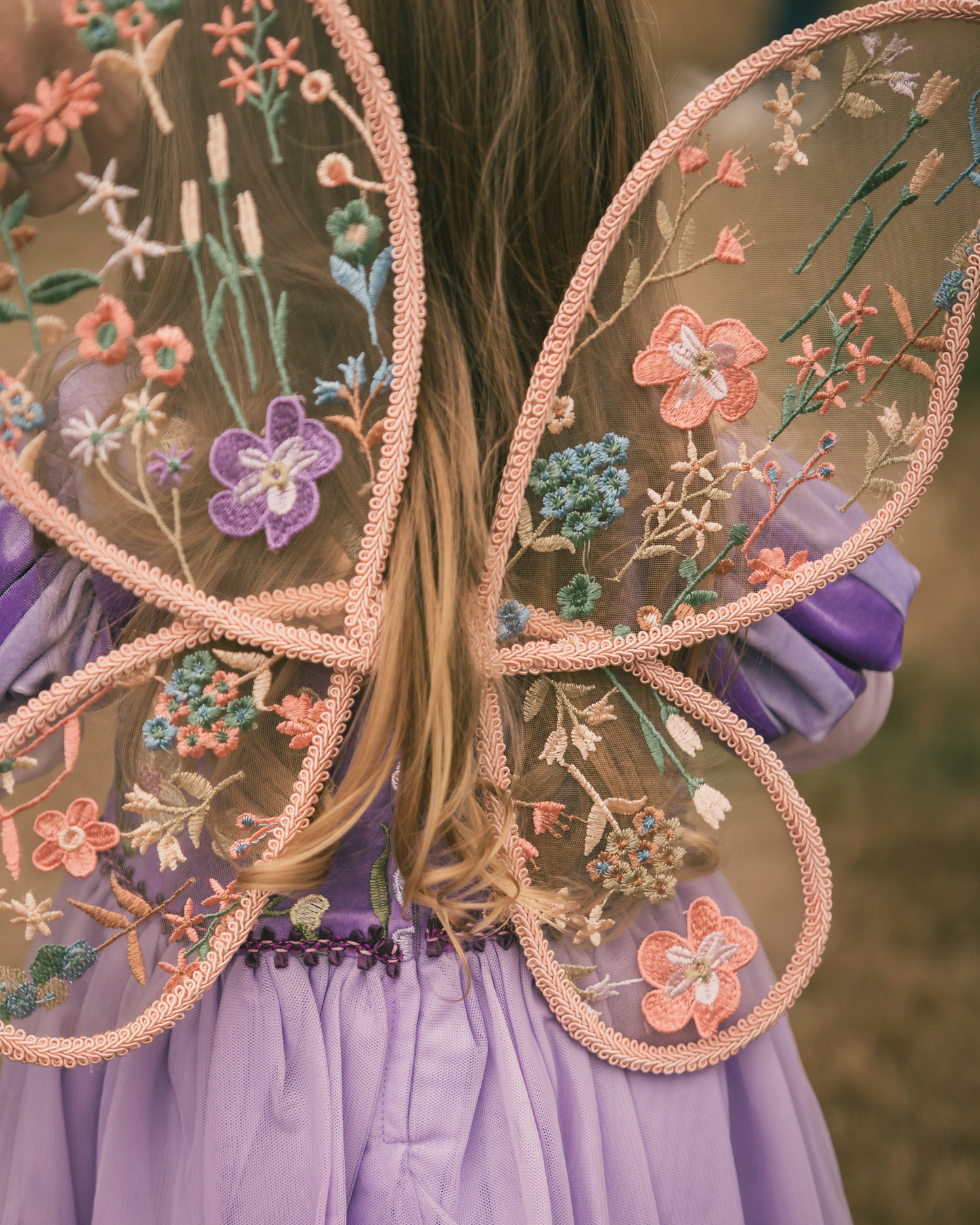 pastel floral embroidered fairy wings 