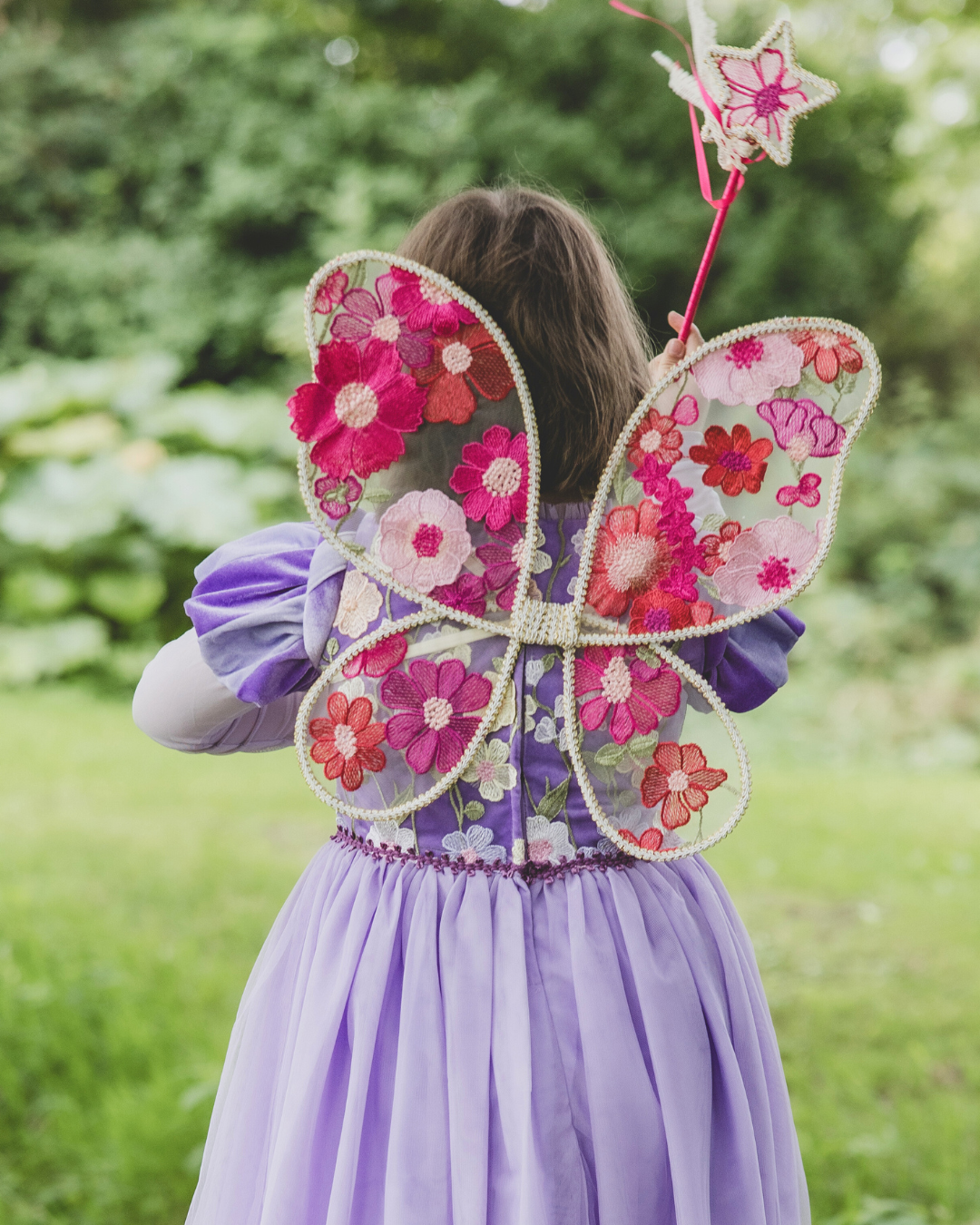 bright pink embroidered fairy princess wings 