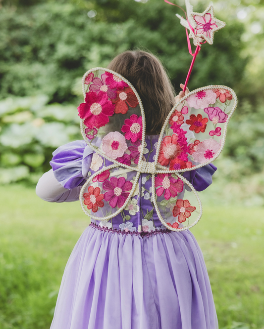 bright pink embroidered fairy princess wings 