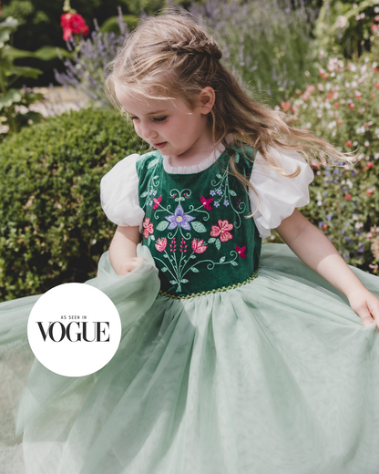 princess Anna, Frozen inspired princess dress with embroidery details 